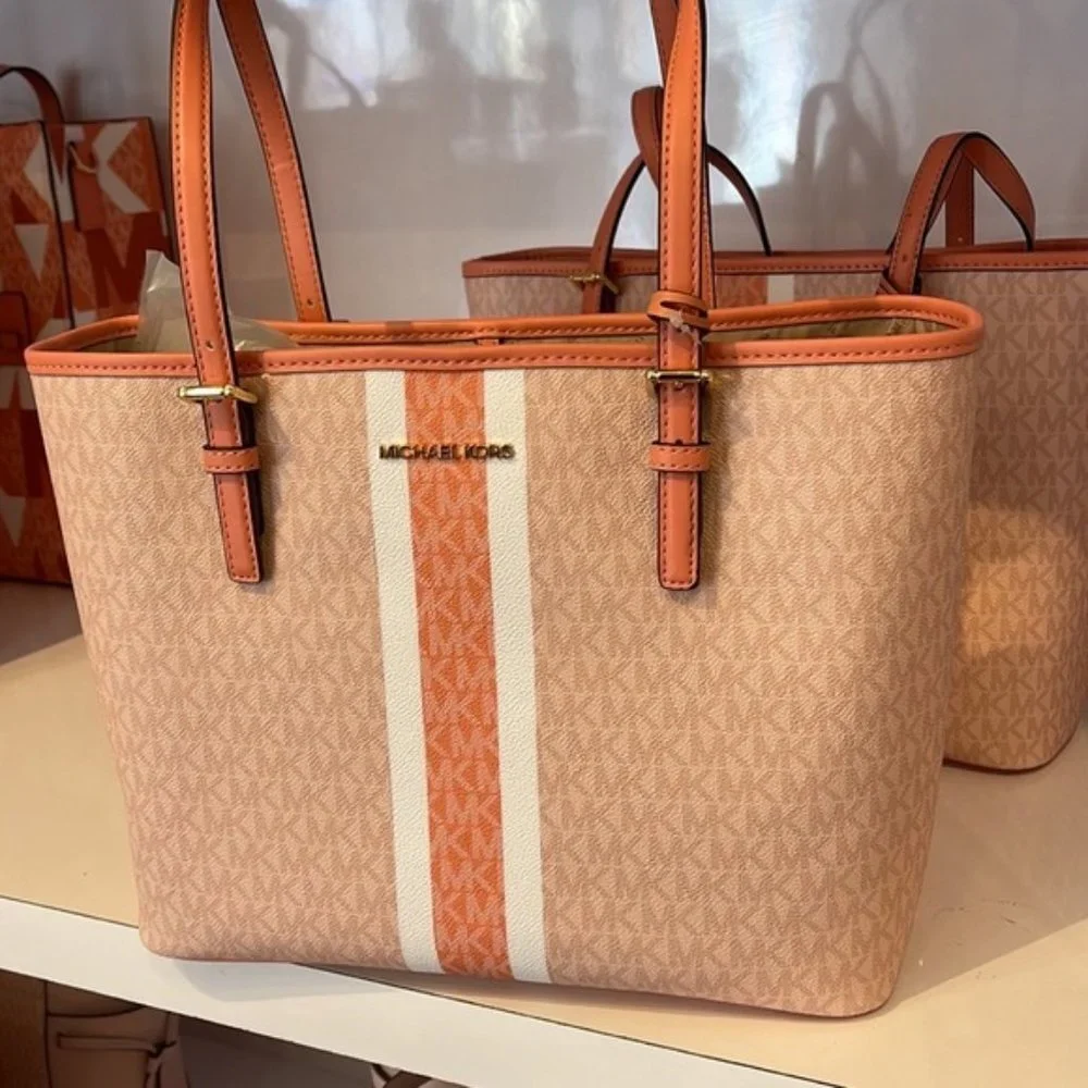 Michael Kors Jet Set Travel Medium Carryall Tote Sherbert Multi